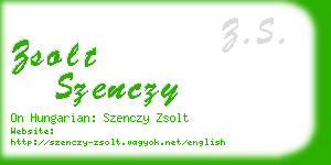 zsolt szenczy business card